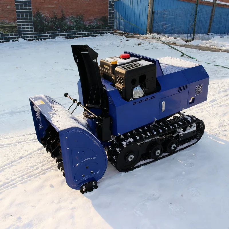 منفاخ ثلج عالي الطاقة يتم التحكم فيه عن بعد، قاذف ثلج هجين ذاتي الدفع، إزالة ثلج منزلي فعال