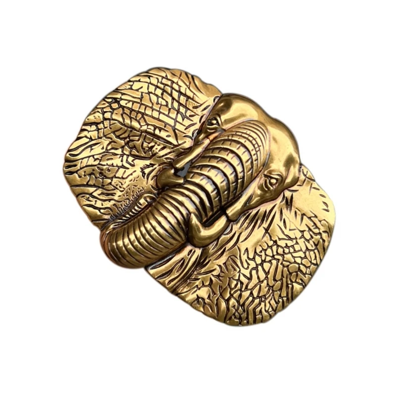 U0DC Unique Elephant Belts Buckles Retros Buckles Fashionable Belt Buckles untuk Pakaian Santai