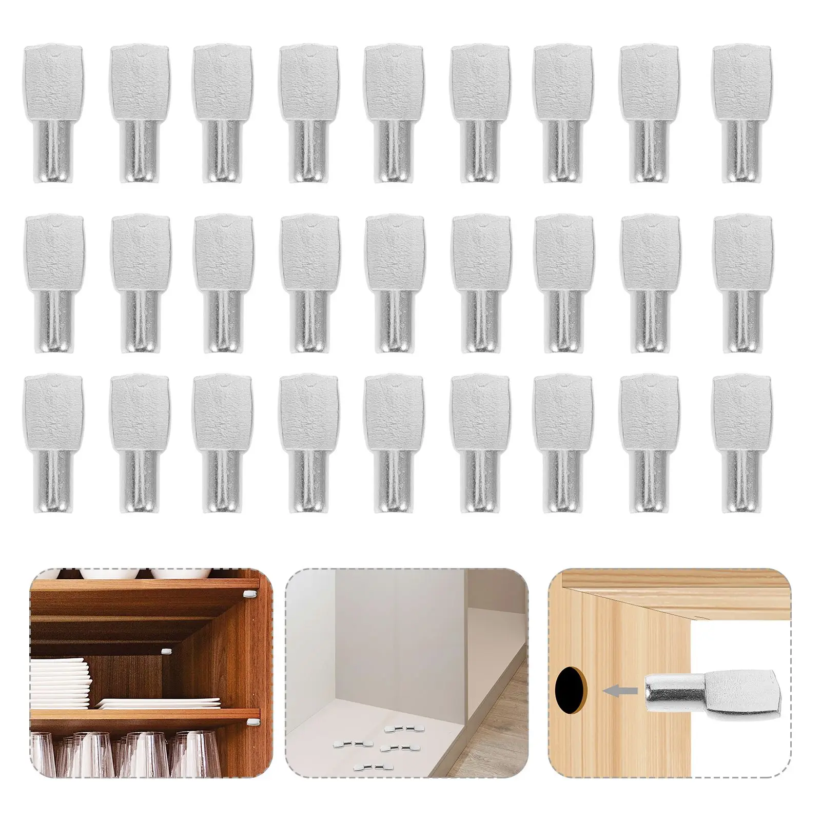 100 Uds soportes de estante Clips de gabinete de Metal duraderos pines para estantes de vidrio clavijas de estantería de armario ajustables tableros de soporte