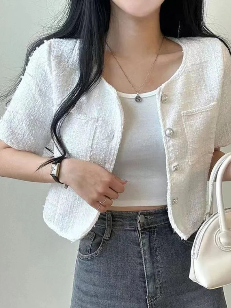 Chic Versatile Short Bubble Sleeve Women's Jacket Summer Anti-Aging Design Sensation Small Crowd Favorite Casual Outerwear