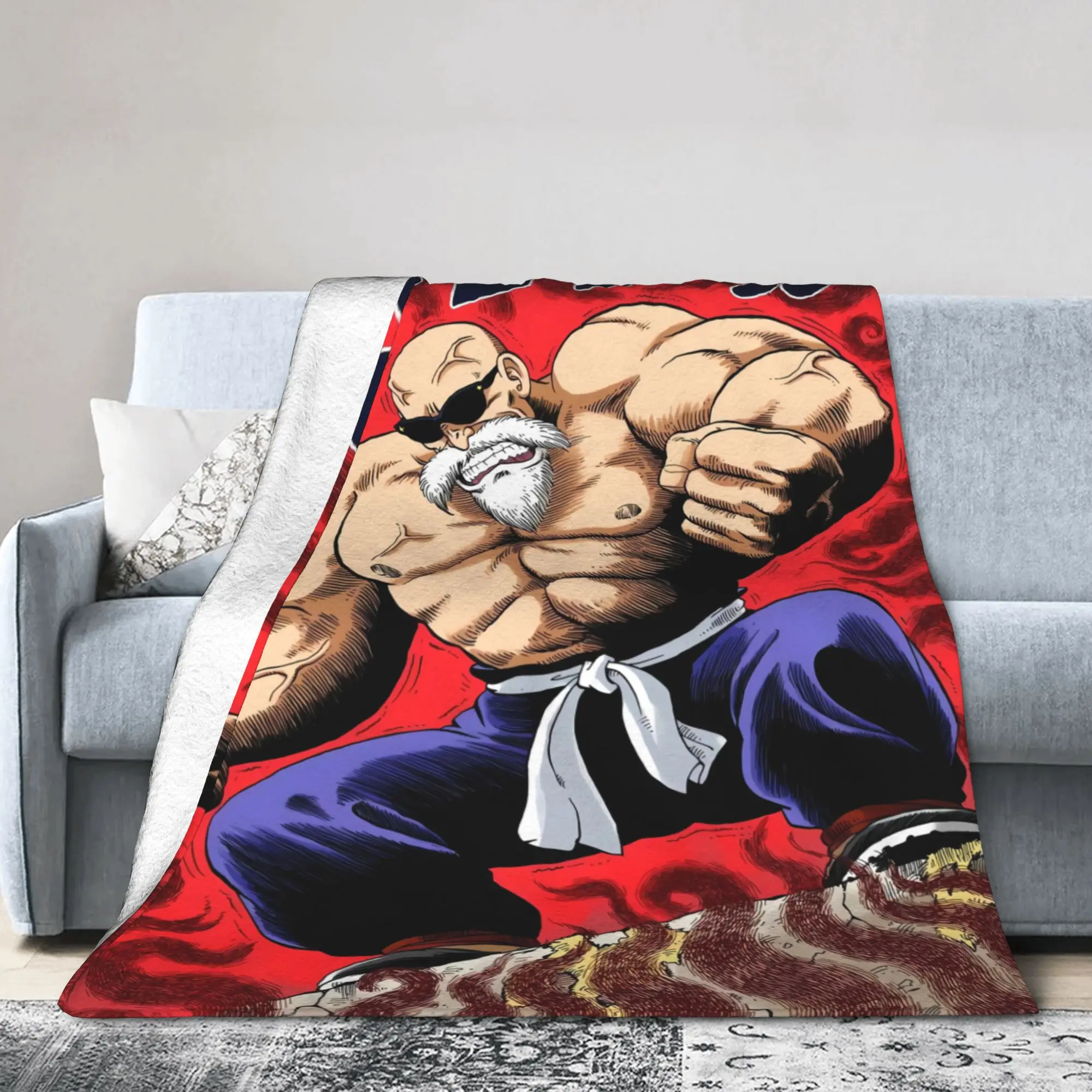Warm Blanket Students Camping New Anime Dragon Ball Master Roshi Throw Blanket  Flannel Bedspread For Couch Bed Sofa Bed Cover