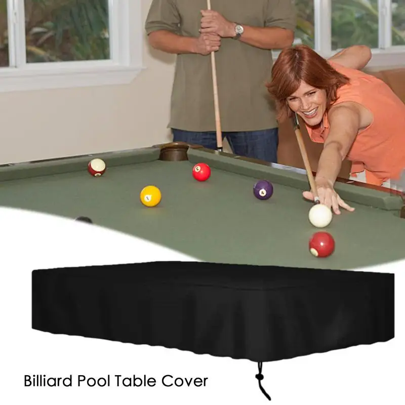 Pool Table Cover 210D Oxford Cloth Waterproof Pool Table Cover with Drawstring | 7/8/9 Ft Indoor Outdoor Protector Cover