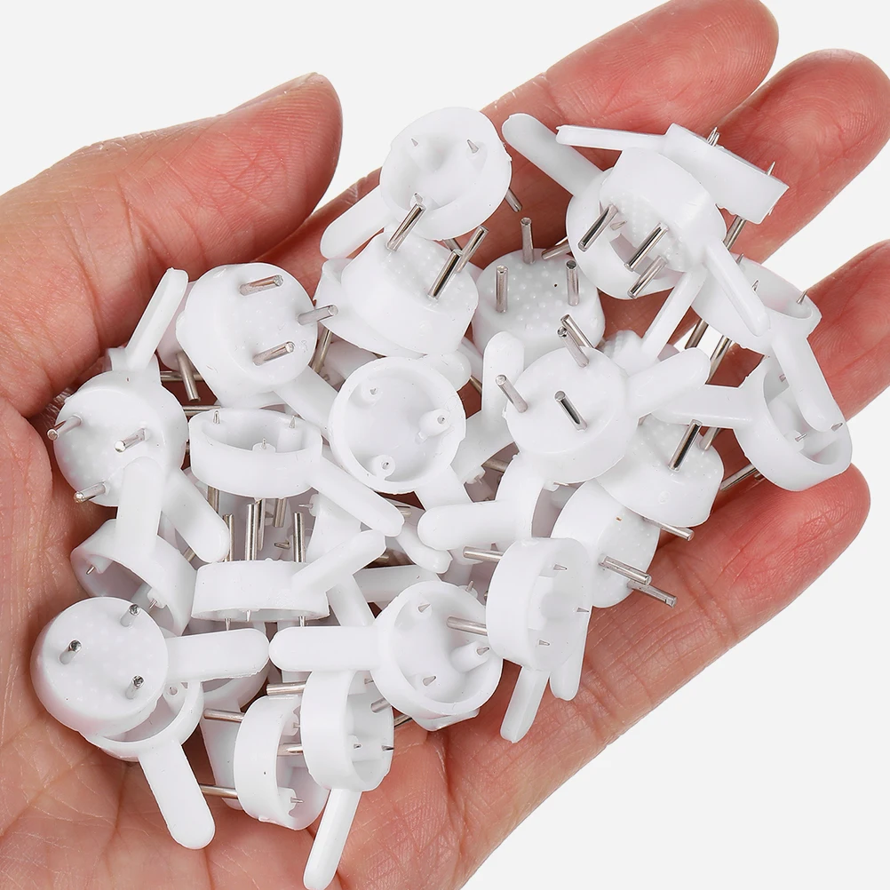 

50pcs Invisible Picture Frame Hooks White Wall Hangers No Nails Drywall Concrete Hanging Keys Clocks Mirrors Home Office School