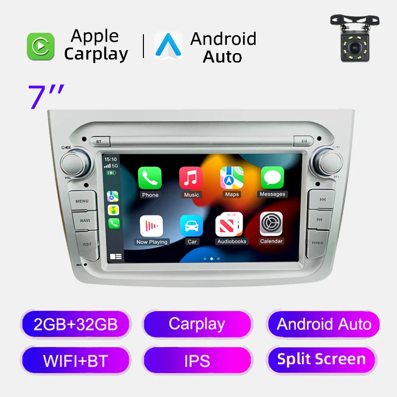 Apple Carplay autoradio voor Alfa Romeo Mito 2008-2013 Android 13 FM RDS GPS navigatie Wifi 4G LTE IPS touchscreen multimedia