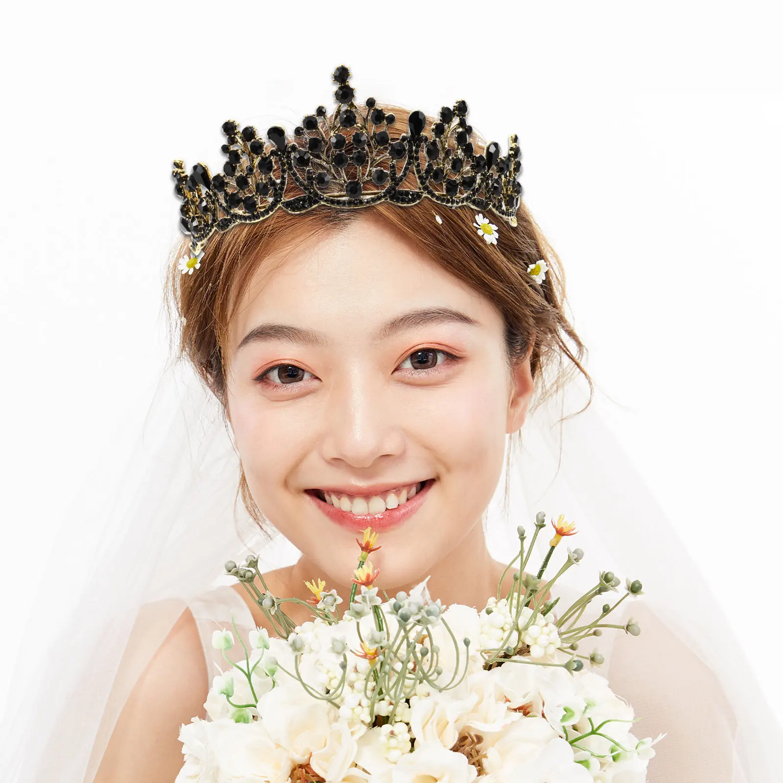 

Vintage Baroque Bridal Crown Headdress for Women Bride Bridesmaids Wedding Party Cosplay Stage Performance Retro Elegant