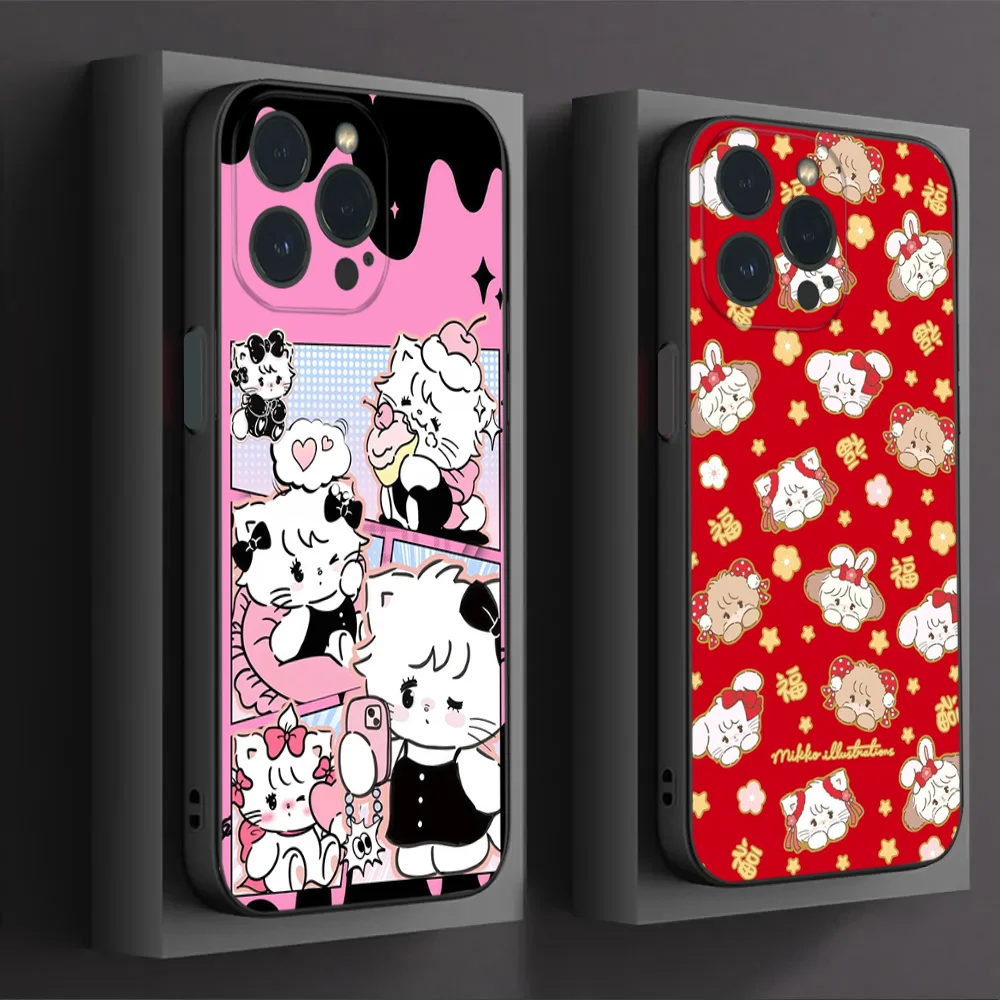 

Caetoon Mikko Cute Phone Case For IPhone16 15 14 13 12 Mini 11 Pro XS Max X XR SE5 6 7 8 Plus Soft Silicone Cover