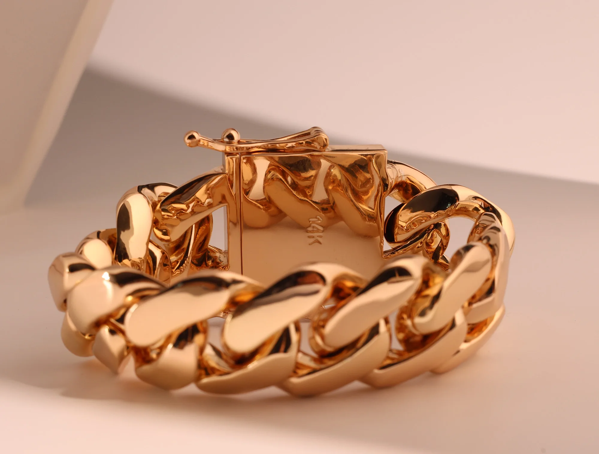18k Gold Filled Heavy Bracelet 30mm Classic Wristband for Men Women Fashion Gift