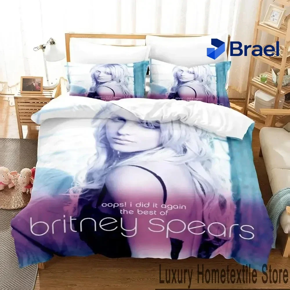 Exquisite 3D Print Britney Spears Bedding Set Boys Girls Twin Queen King Size Duvet Cover Pillowcase Bed Boys Adult Home Textile