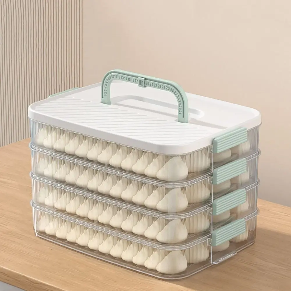 Multi-layer Frozen Dumpling Storage Box Plastic Large Capacity Food Storage Container with Lid Quick Freezing Dumpling Box