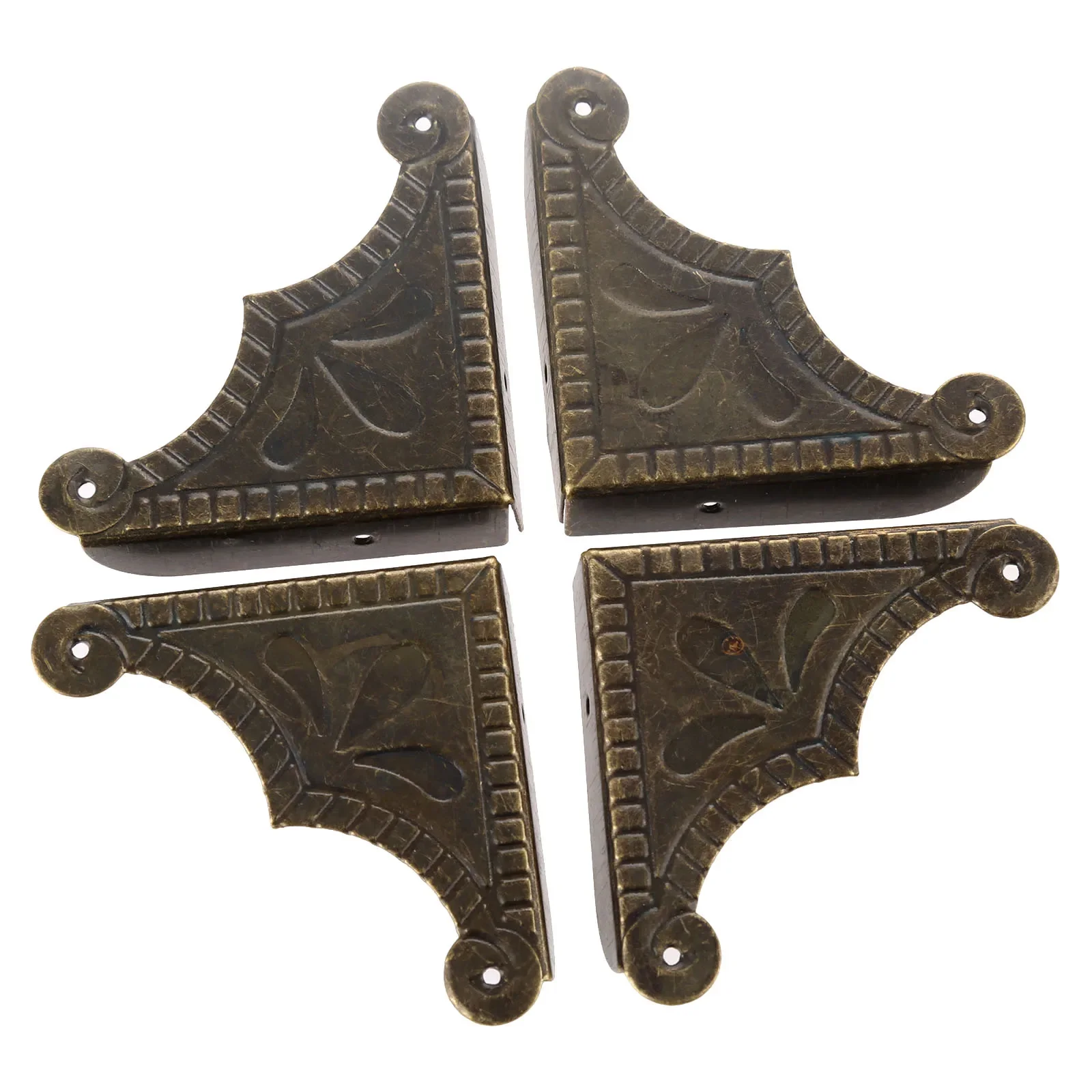 4Pcs 48/56mm Antique Corner Bracket Jewelry Gift Box Wood Case Decorative Feet Leg Corner Protector Guard Furniture Fittings