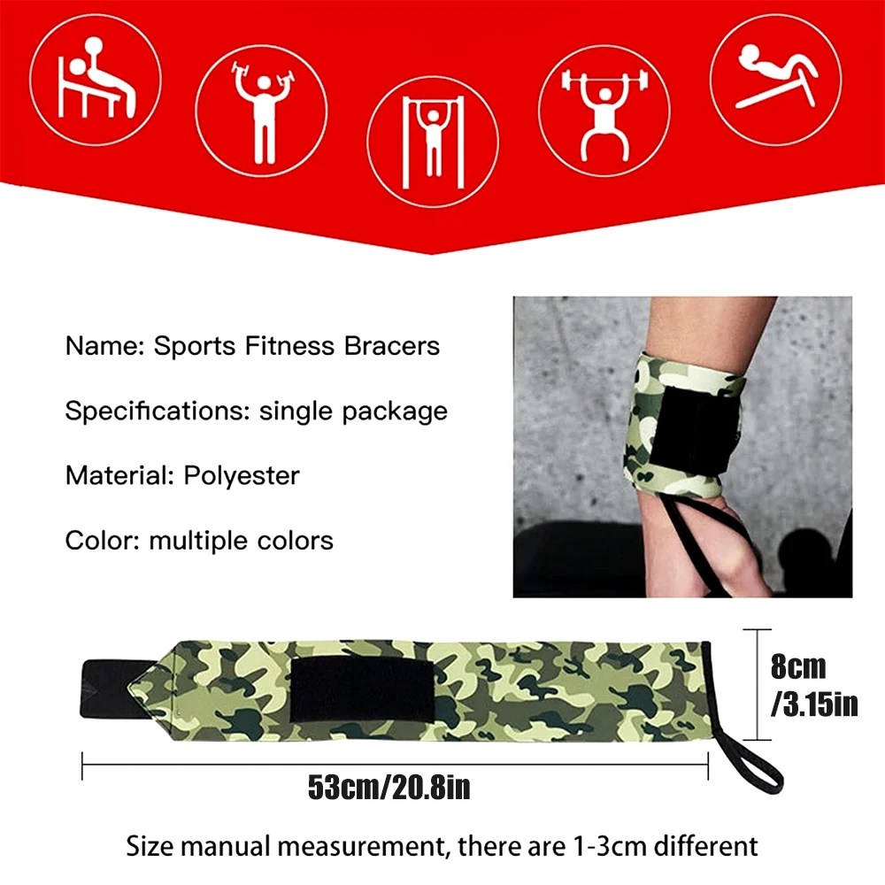 1Pcs Camouflage Neopren Gewichtheben Handgelenk Wrapping Unterstützung Fitness Crossfit Sport Armbänder Powerlifting Handgelenk Schutz