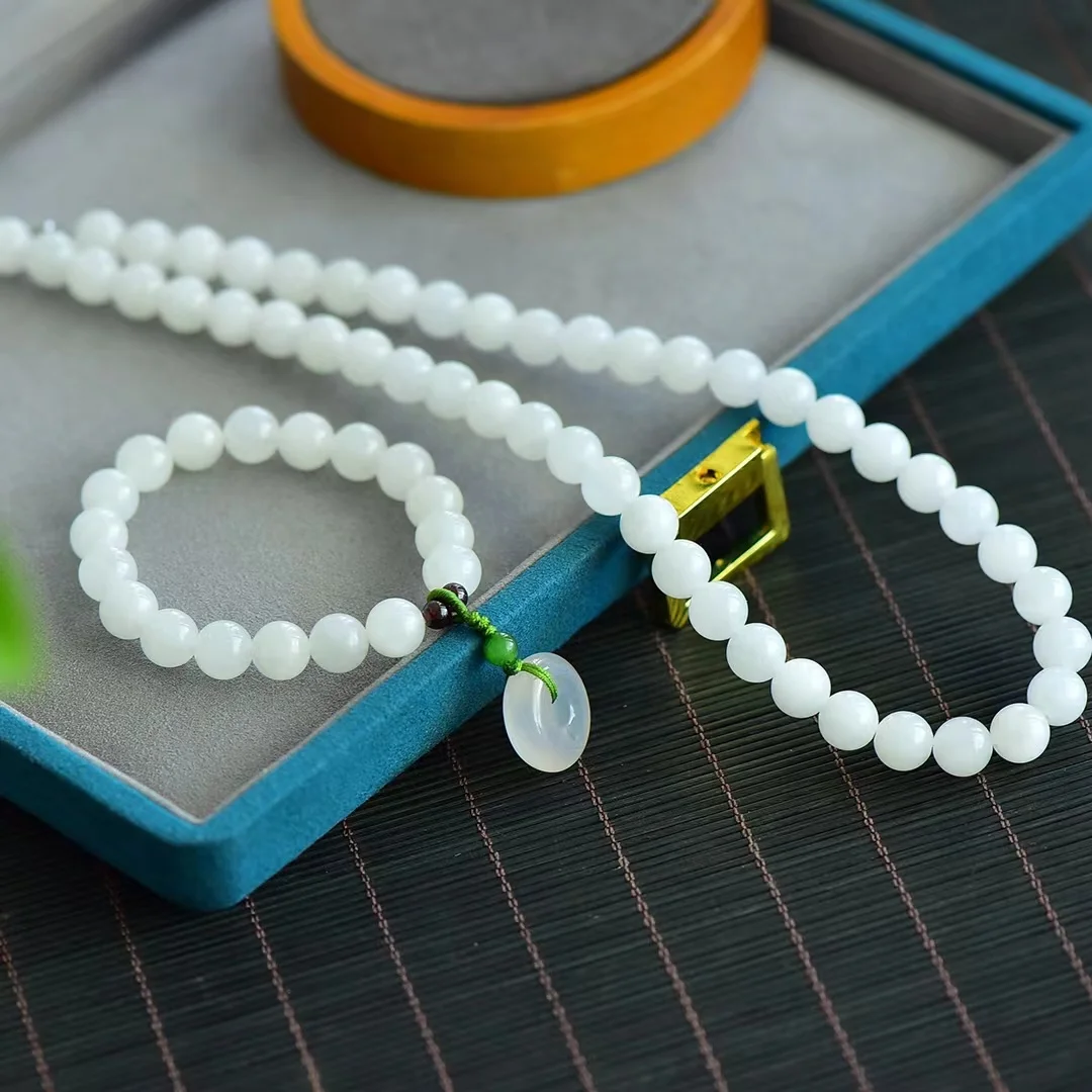 

Hetian Jade Necklace Bracelet Sets S0001