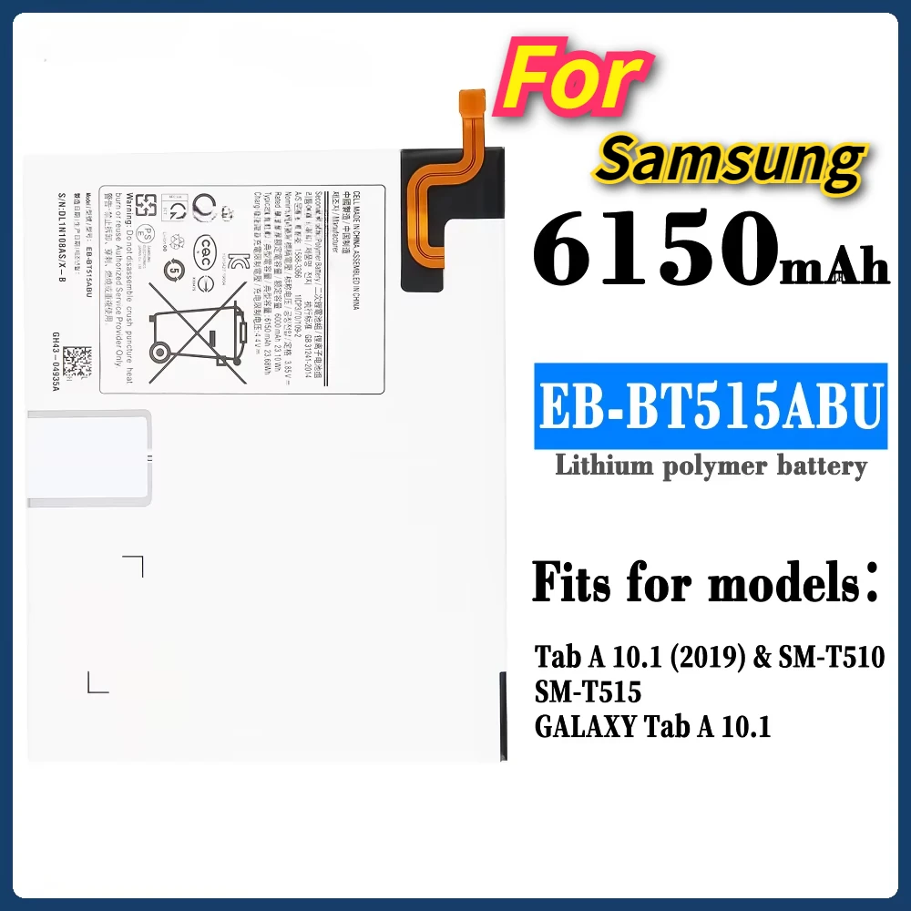 

New EB-BT515ABU 6150mAh Replacement Battery For Samsung Galaxy Tab A T510 Tablet batteria+Tools High quality compatibility