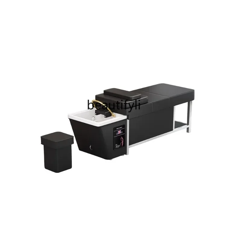 Beauty Salon Free Drainer Head Therapy Shampoo Chair Water Storage Type Constant Temperature Water Circulation Facial Bed