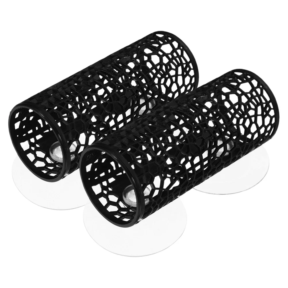 

2pcs Fish Tank Decor Black Hollow Betta Fish Tunnel Cave Aquarium Accessories Shrimp Hideout Swim Tube Bed Habitat Ornament