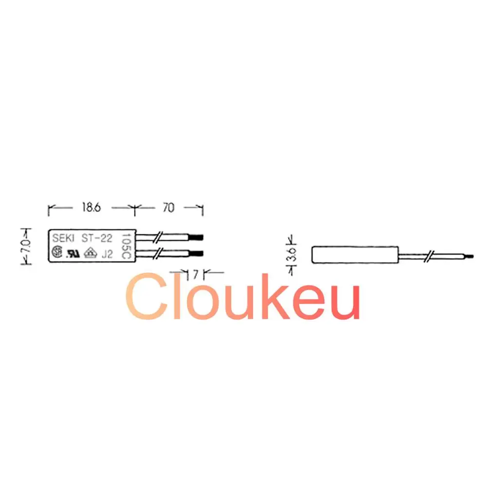 Temperature switch protector ST-22 5A250V 50/55/60/65/70/75/80/85/90/95/100/105/110/115/120/125/130/135/140/145/150C degrees