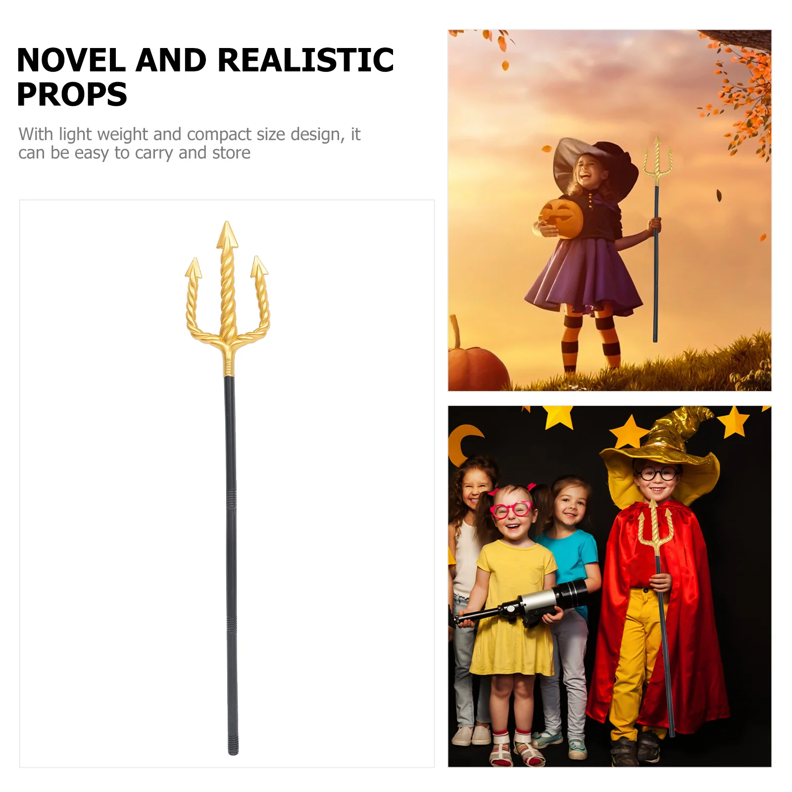 

Plastic Imitation Trident Halloween Prop Cosplay Decorative Trident Plaything Performing Photography Party Accessory