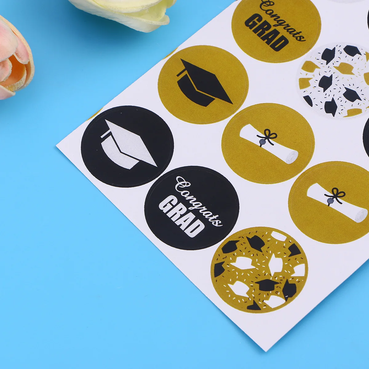 240 قطعة ملصقات ديكور لتزيين الغرف على شكل شهادة موضوع التخرج ملصقات ختم مستديرة ذاتية اللصق لأجهزة الكمبيوتر المحمولة وتغليف الهدايا والأثاث #2