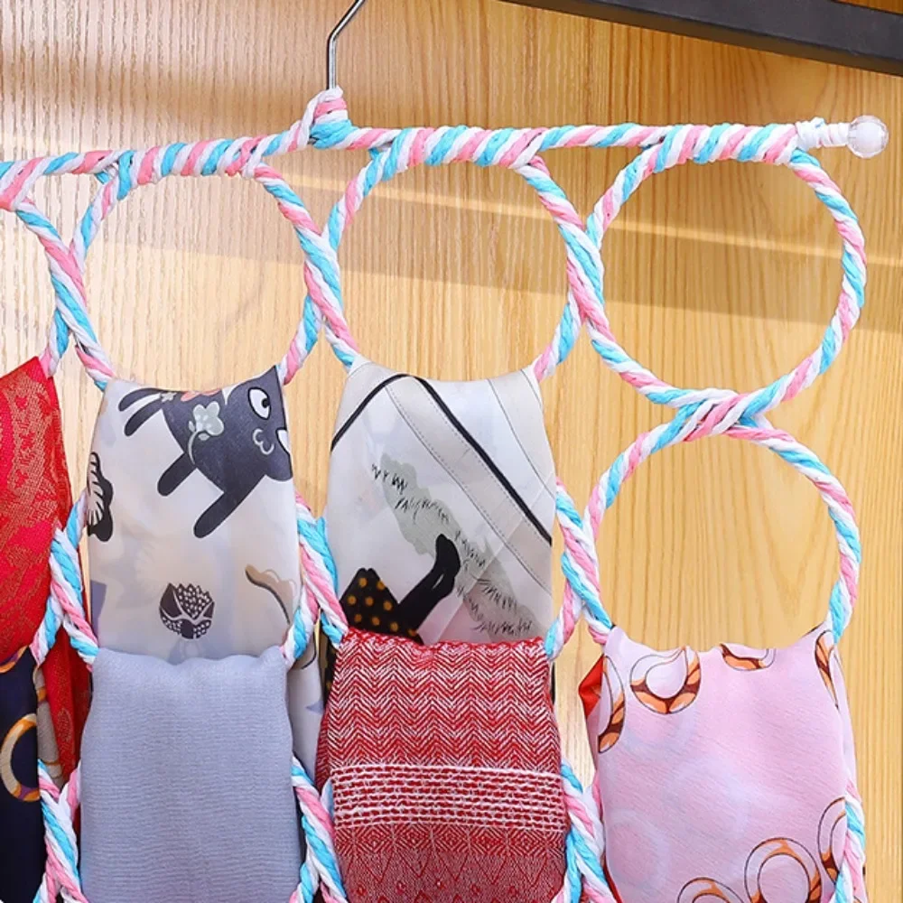 yesFoldable Scarf Holder with 9 Holes Multifunctional 360 Degrees Rotatable Hanger Scarf for Storing Scarves Ties Belts Dropship