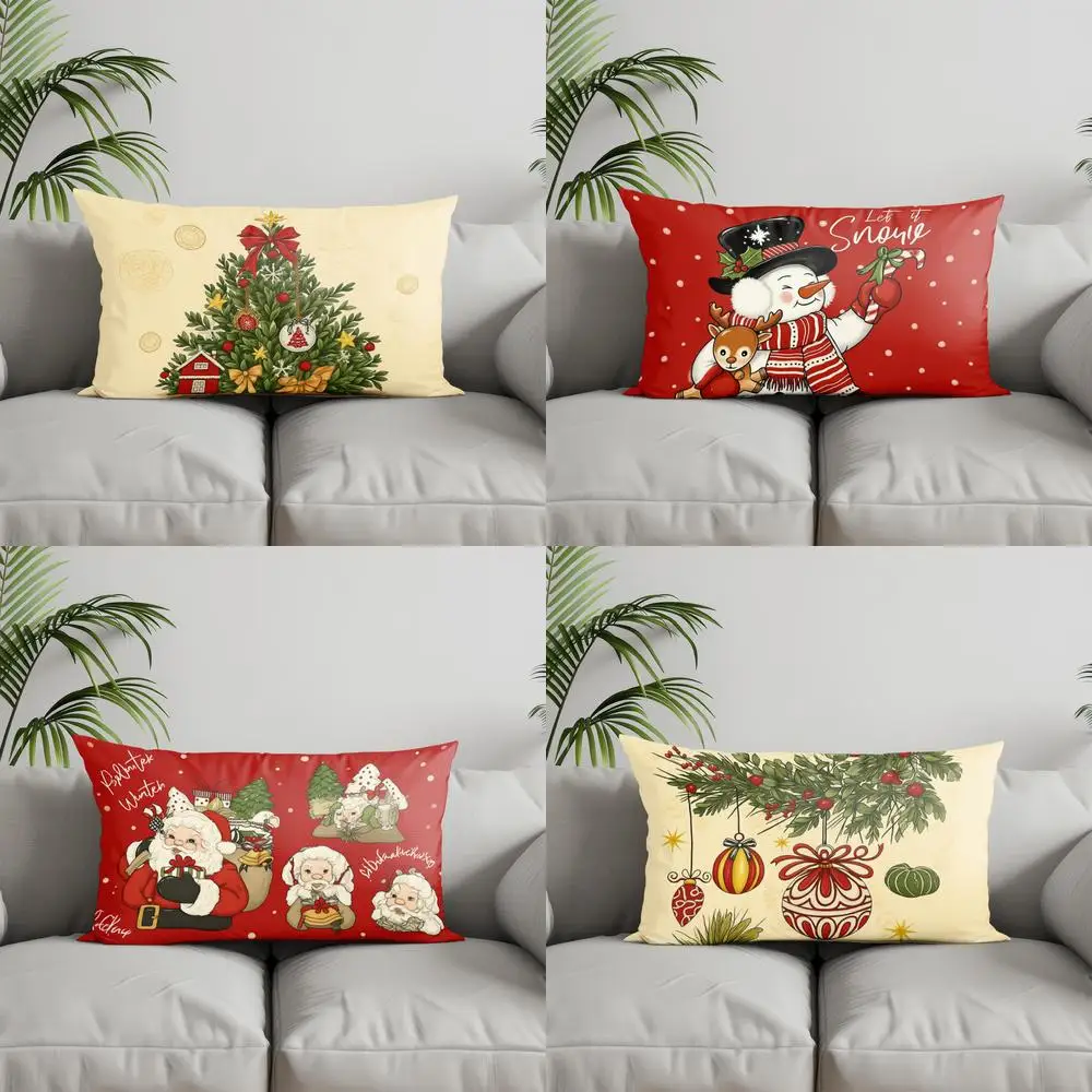 ديكور المنزل شجرة عيد الميلاد نمط وسادة غطاء مناسبة ل أريكة غرفة نوم سيارة وسادة غطاء وسادة مستطيلة الظهر وسادة #1