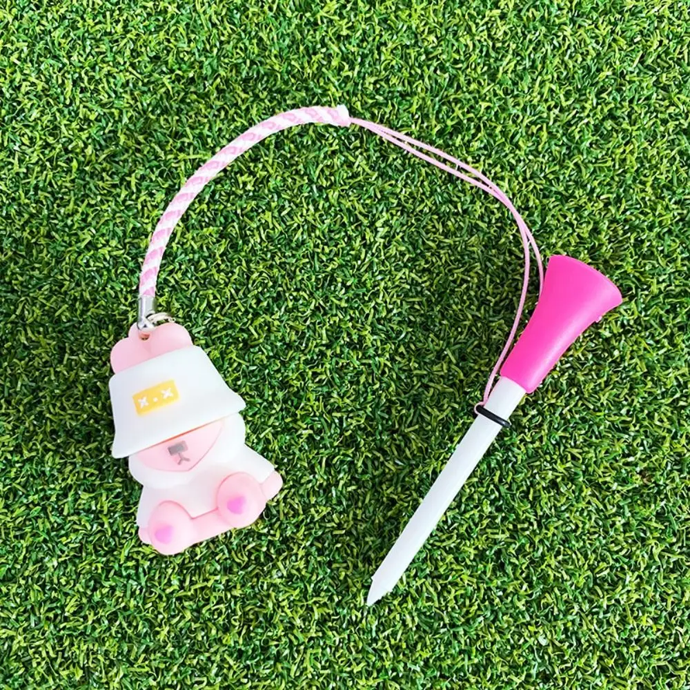 Plastic Cartoon Golf Rubber Tees Recyclable Ball Holder Fisherman's Bear Golf Tee Improve Accuracy Durable