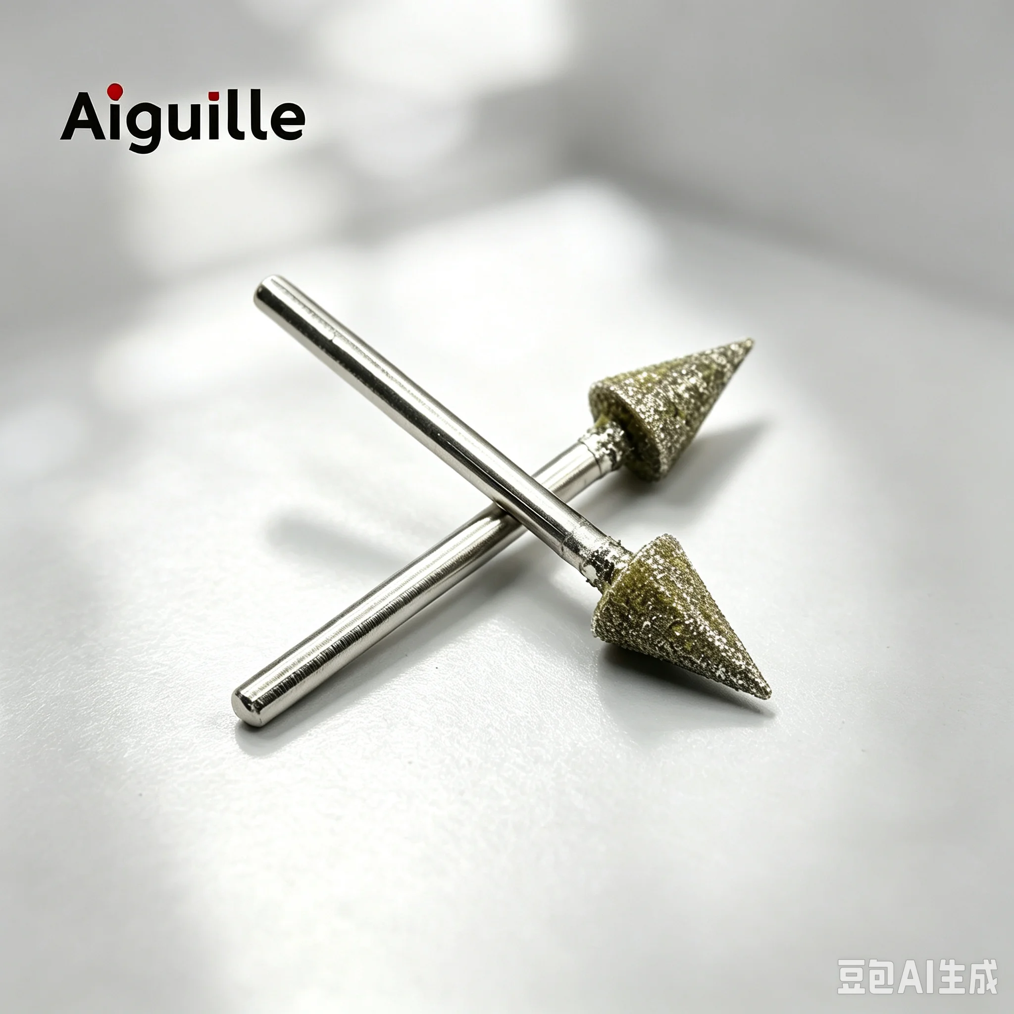 Aiguille 50/100pcs Conical Diamond Grinding Heads Umbrella-Shaped Burrs 60# 3mm Shank for Stone Polishing Shaping and Carving
