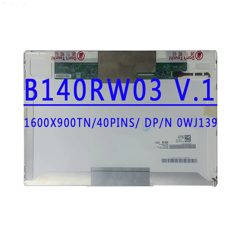 

B140RW03 V.1 B140RW03 V1 14,0-дюймовый ЖК-экран для ноутбука 1600x900 TN HD LVDS 40 контактов 45% NTSC 60 Гц 300 кд/м2, соотношение контрастности 400:1