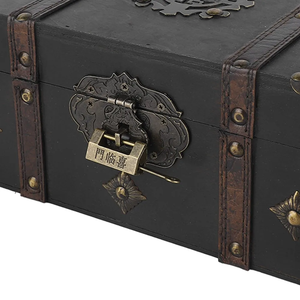 3pcs Decorative Boxes Retro Wooden Storage Box With Key With Lock Treasure Chest Box Wood Keepsake Memory Box For Home Decor