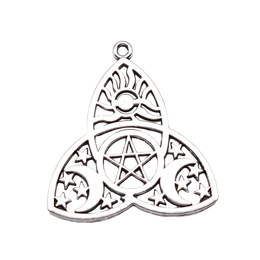 Phone Pendant Moon Star Sun Witchcraft Charms Jewelry Tools 35x32mm 5pcs