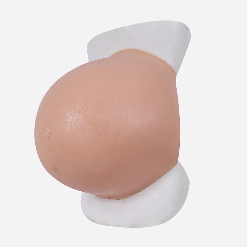 Roanyer Silicone Realistic Twins Size Fake Pregnant Belly Tummy Pregnancy Costumes Remove Mold Lines for Halloween Party Cosplay