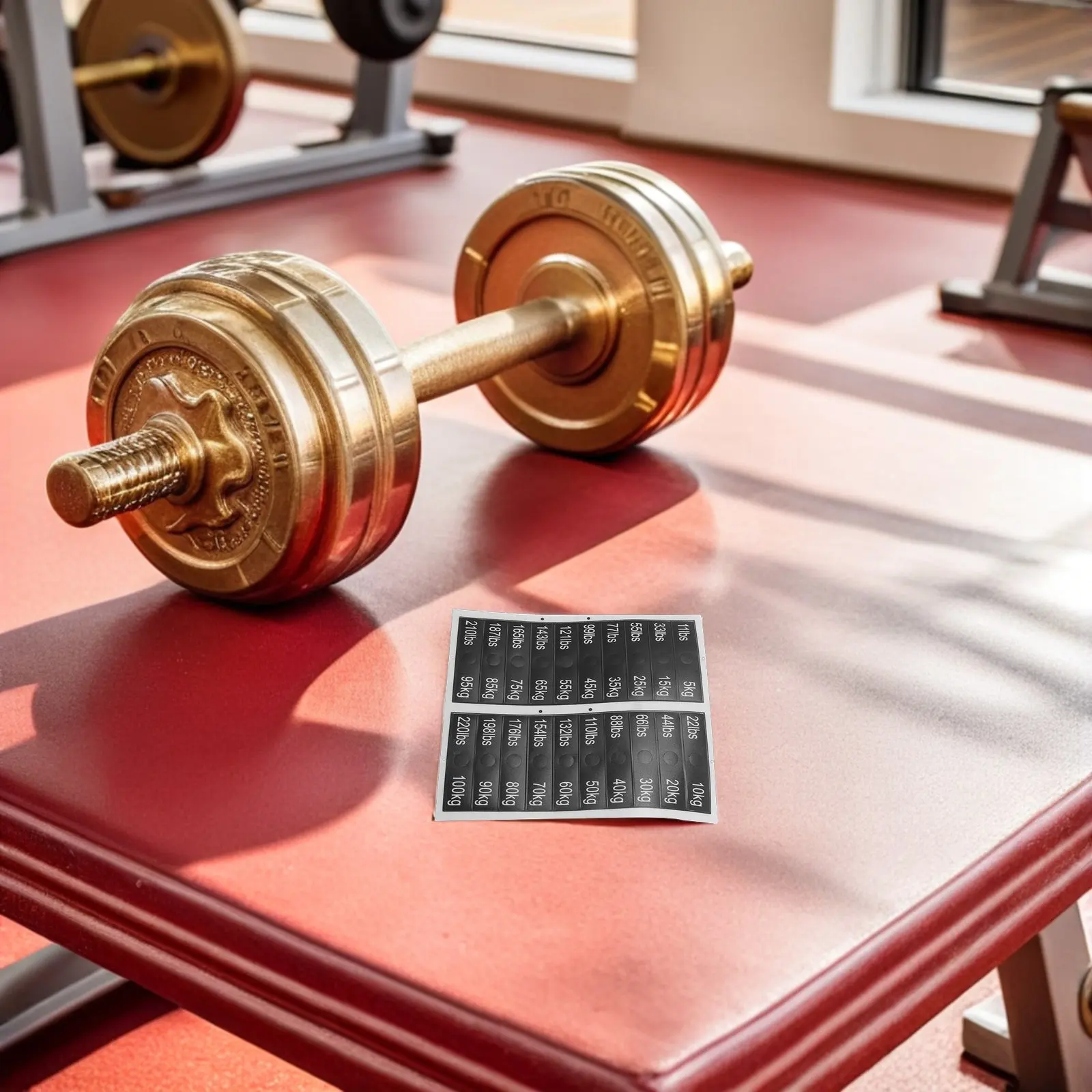 

3 Sheets Gym Weight Stickers Heavy Duty Self-Adhesive Weight Stack Labels for Fitness Equipment Dumbbells Barbells Plates