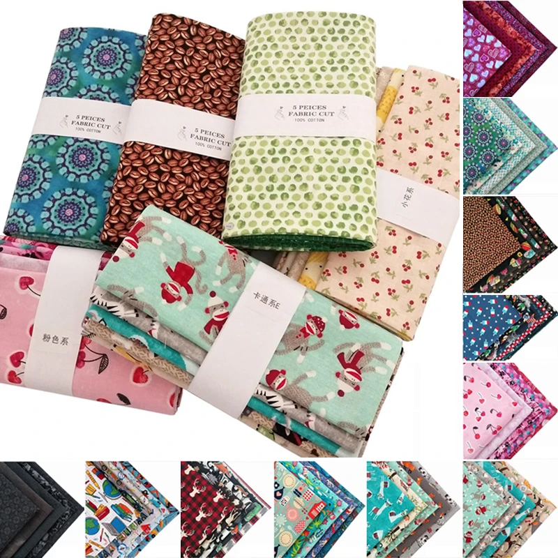 5 pezzi tessuto Patchwork panno di puro cotone cucito tessuto trapuntato materiale cucito tessuto Patchwork artigianale stampato floreale