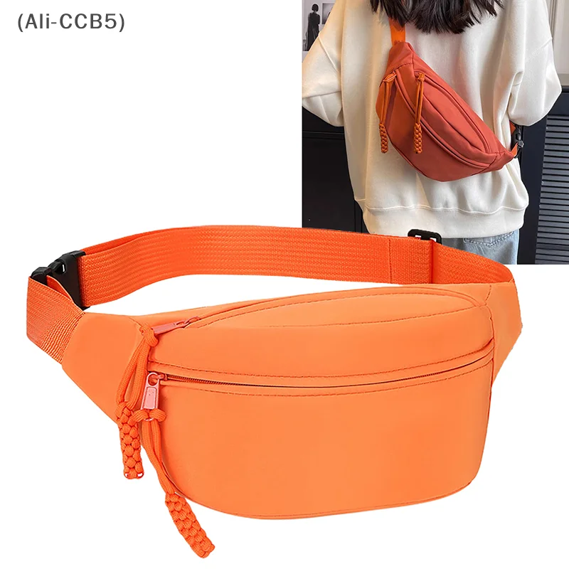 

Waterproof Nylon Chest Bag Large Capacity Crossbody Running Bag Casual Shoulder Backpack Lightweight Waist Pack