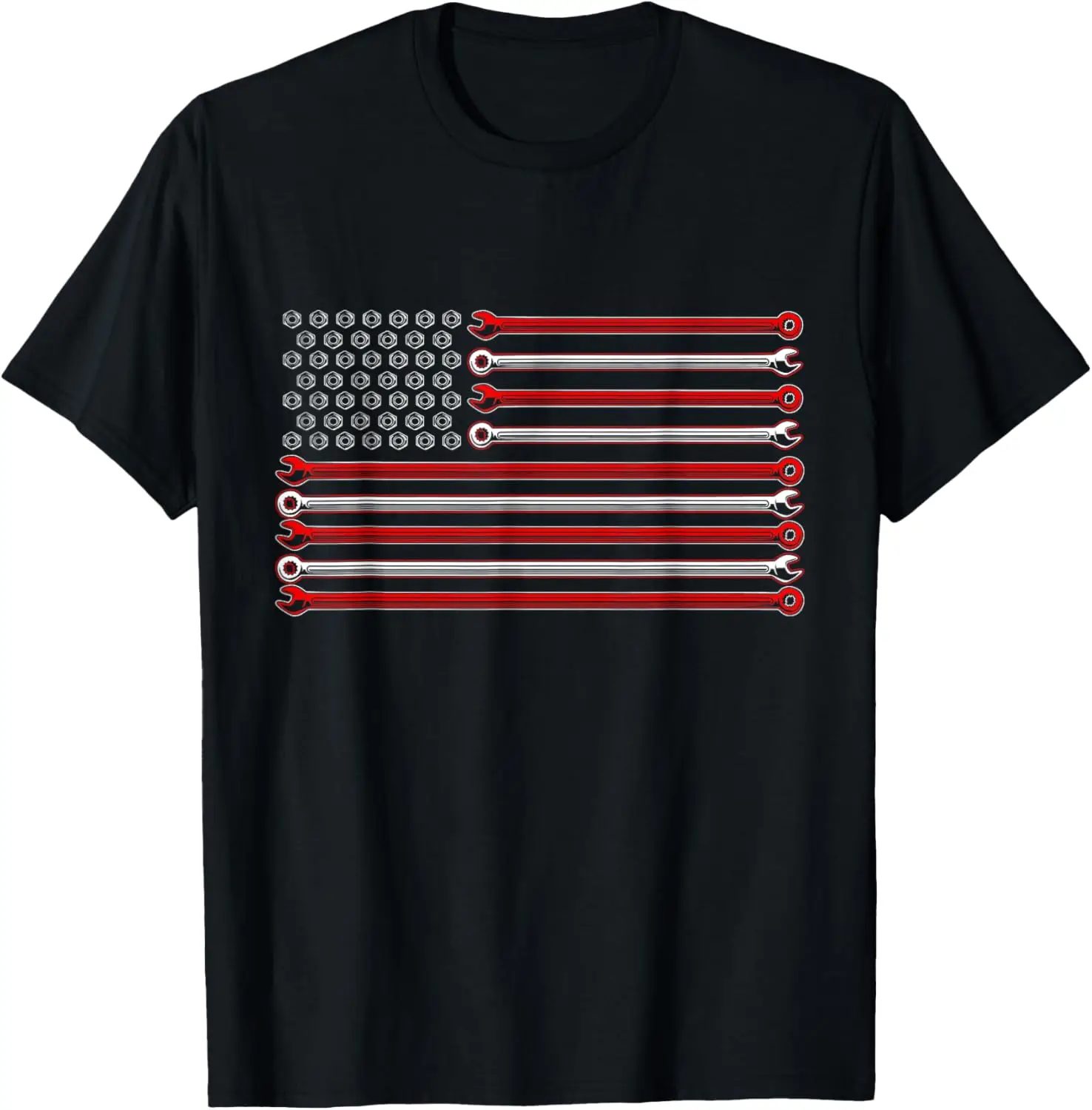 American Flag Wrenches Patriotic Car Lover Mechanic Carguy T-Shirt