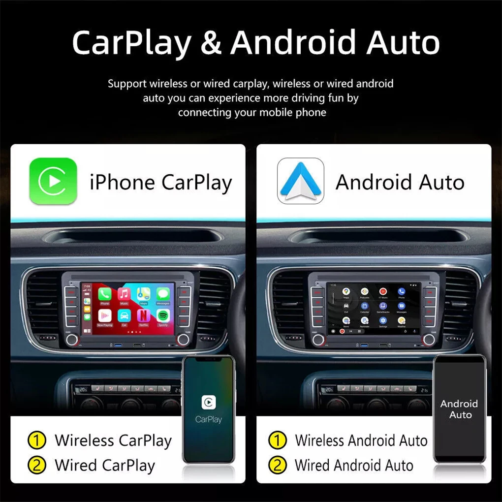 MK6 MK5กอล์ฟ VW สำหรับ Jetta Passat CC 7 "สำหรับ Apple CarPlay วิทยุสเตอริโอรถยนต์เครื่องเล่นแอนดรอยด์14จีพีเอสหน้าจอรถยนต์มัลติมีเดียสำหรับยานยนต์