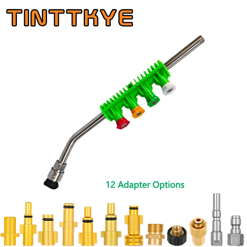 Pressure Washer Wand Extension with Adapter Car Washer Jet Lance Nozzle 5 Spray for Karcher Bort Nilfisk Huter Hyundai Elitech