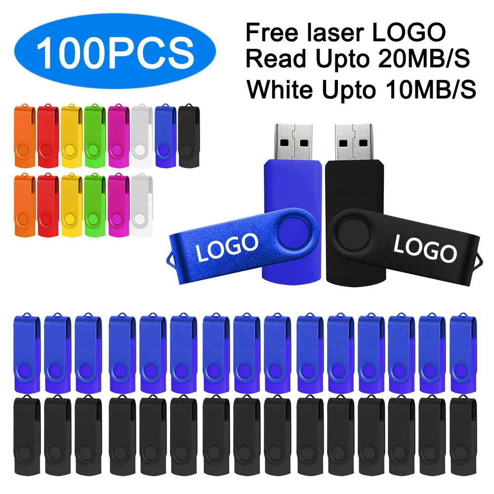 

100Pcs/lot Colour 2.0 USB Flash Drive 4GB 8GB 16GB Memory Stick Pendrive 32GB 64GB Pen Drive U Disk Free Customized Logo