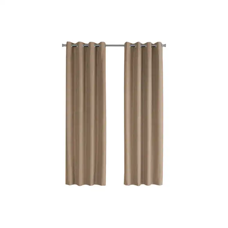 

Curtain Panel, 2pcs Set, 54w X 84l, 100% Blackout, Grommet, Living Room, Bedroom, Kitchen, Brown Thermal Insulation Polyester, C
