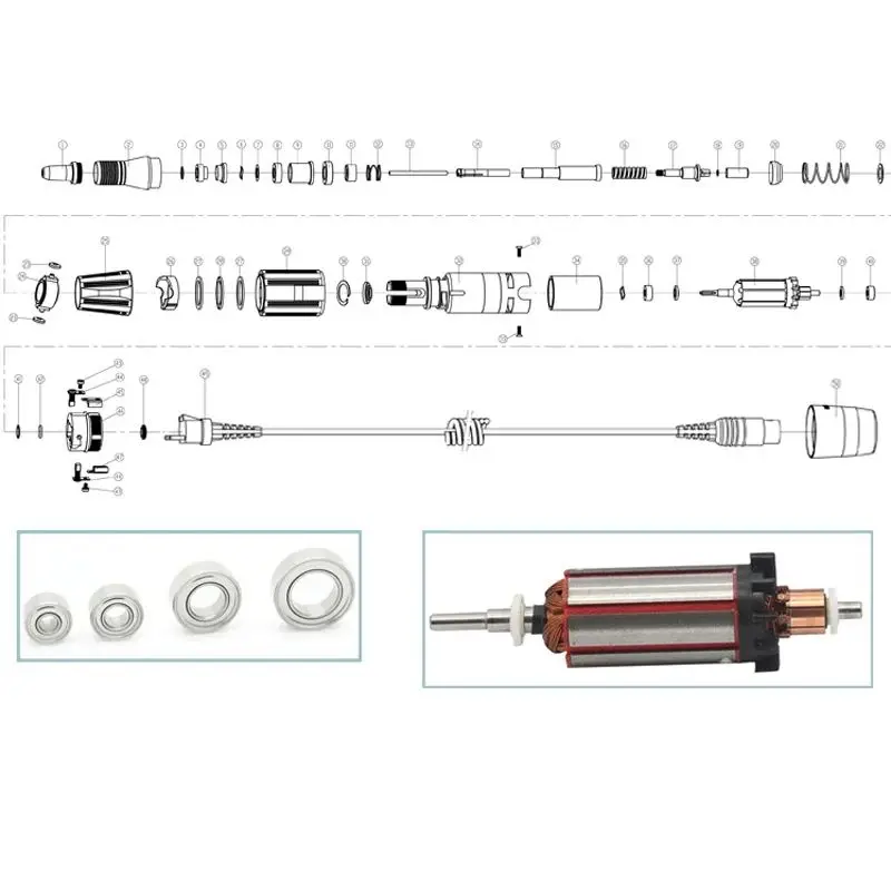 Perceuse à Ongles Électrique STlearG 102 90 210, Pièce à Main de Polissage pour Bijoux, Poignée de Machine de Manucure, 204