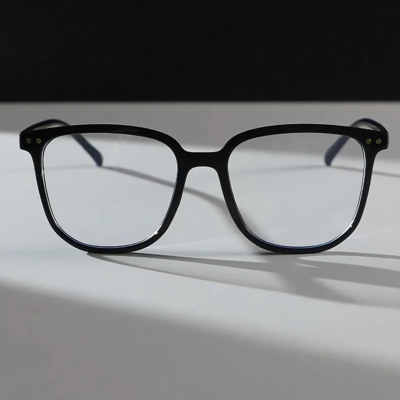 Large Square Frame Anti-Blue Light Glasses Women Computer Gaming Eye Protection Classic Plain Transparent Glasses Spectacles