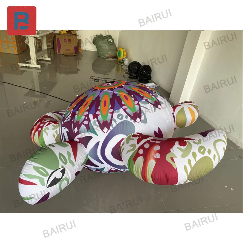 سلحفاة بحرية قابلة للنفخ مع منفاخات، دعائم تزيين كبيرة للمناسبات الخارجية ومراكز التسوق #3