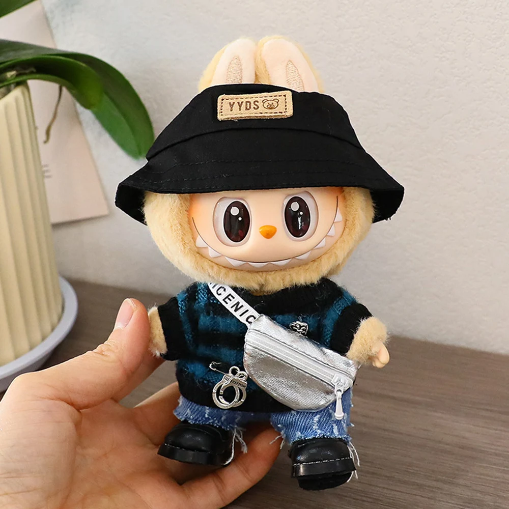 For 15-17cm Mini Cute Labubu Cool Style Set with Stylish Crossbody Bag For Labubu Set Accessories