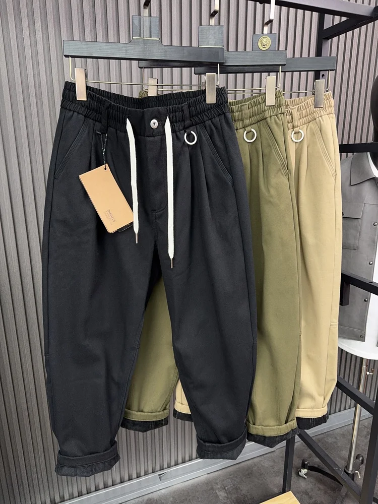 

Мужские брюки из чистого хлопка на подкладке с термоконусом, осень-зима, прямые повседневные брюки Faion Urban Sle Color