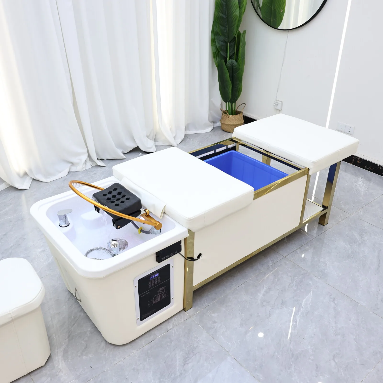 XinSheng Shampoo-Liege, Kopf-SPA-Salonliegen mit Wasserzirkulationsgerät, Massagetisch, Möbel für Friseursalons und SPA