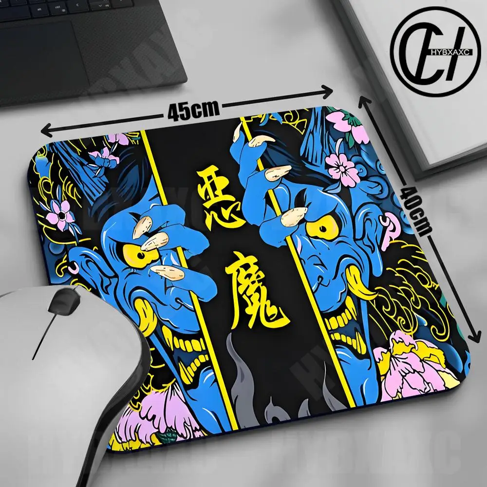 Blue Ghost Face Small Mouse Pad XS Gamer Desk Mat HD Print Japanese Samurai Devil Mask PC Gaming Accessories Computer Table Pad