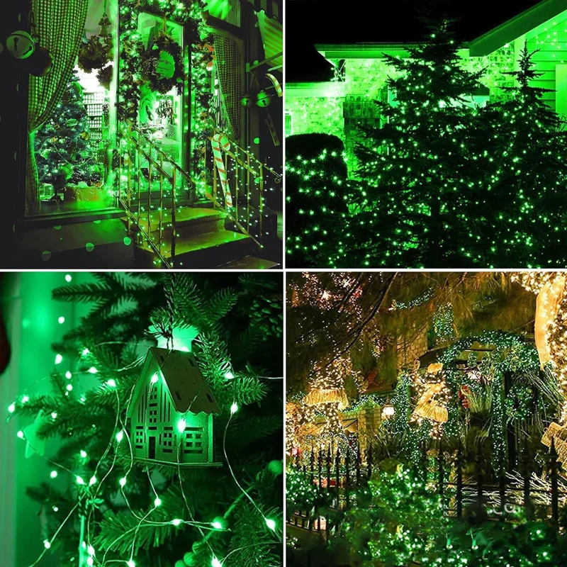 Outdoor Solar Led Light 8Mode Copper Wire Fairy Garland Lamp Waterproof Garde Tree Decor Park Tree Landscape Lighting Home Party