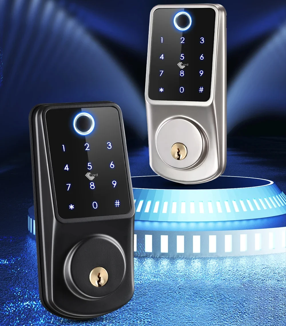 TTlock Wifi Security Smart Fingerprint Digital fechadura eletronica digital Tuya Electronic Portable Smart Deadbolt Locks