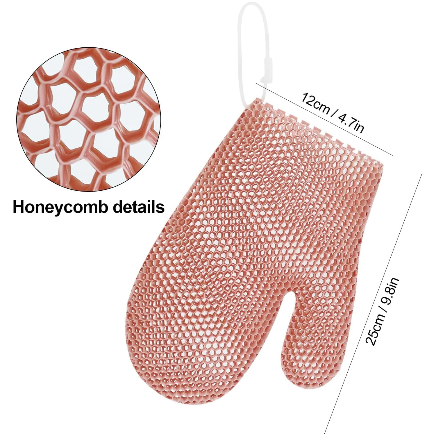 New Honeycomb TPU Exfoliating Shower Glove - Quick-Drying Body Scrubber Sponge for Bathroom