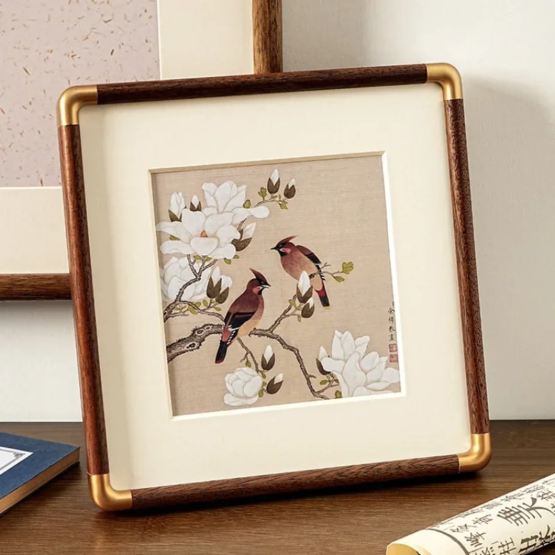 Chinese Solid Wood Painting Picture Frame Table Advanced Sense Landscape Picture Frame Mounted Hanging Wall Living Room