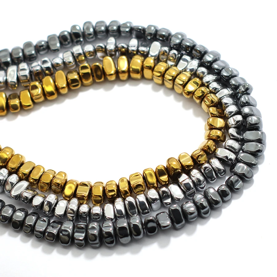 الصف أ 1 قطعة حجر الهيماتيت الخرز لصنع المجوهرات الرجعية 3 ألوان غير النظامية مطرز سوار ذاتي الصنع قلادة خلخال حقيبة بالجملة